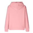 thumbnail image 4 of Pullovers Shirts Ladies Winter Fall Oversized Hooded Long-sleeved Bubble Cuff Off the Shoulder Open Front Solid Color Zip-Up Ribbed Knit Hoodie Cardigan(Pink,S), 4 of 4