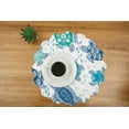 thumbnail image 2 of Turtle Bay Round Quilted Single Placemat White Blue Teal Beach Coastal, 17", 2 of 8