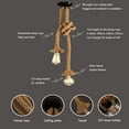 thumbnail image 2 of Hanging Light Fixture Luster Rope Hemp Industrial Ceiling Light for Home Living Room Balcony Restaurant (120CM), 2 of 7
