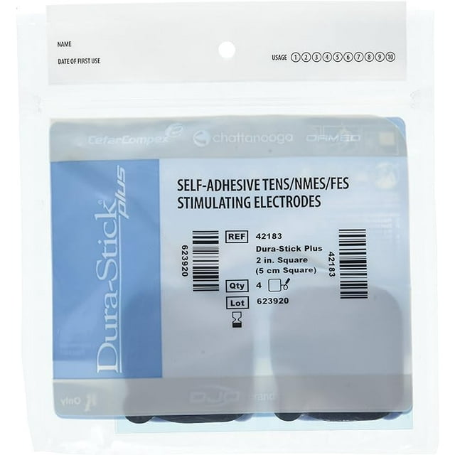 Chattanooga Dura-Stick Plus Self Adhesive Electrodes, 2" x 2" Square (40 Pack)