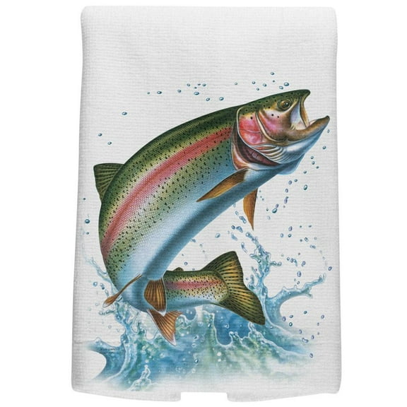 Rainbow Trout Splash All Over Hand Towel