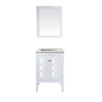 Laviva 313MKSH-24W-MW 24 in. Mediterraneo Bathroom Vanity with VIVA Stone Solid Surface Countertop, White & Matte White