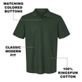thumbnail image 4 of Green Lantern Core White Logo Cotton Polo Shirt, Hunter Green, Medium, 4 of 6
