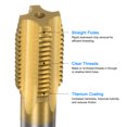 thumbnail image 3 of Unique Bargains M18 x 2 Titanium Coated M35 High Speed Steel Straight Flute Metric Thread Screw Tap, 3 of 6