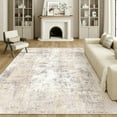 thumbnail image 1 of x Washable Area Rug for Living Room Bedroom Cream Neutral Carpet Low Pile Soft Thin Tapis Salon Abstract Modern Vacuumable Lightweight Large Throw Rug for Dining Room Kitchen, 1 of 9