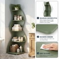 thumbnail image 6 of Canddidliike 5-Tier Corner Bookcase, Wood Bookshelf Storage Organizer, 70" Tall Display Standing Shelf Unit for Bedroom, Living Room, Green, 6 of 10