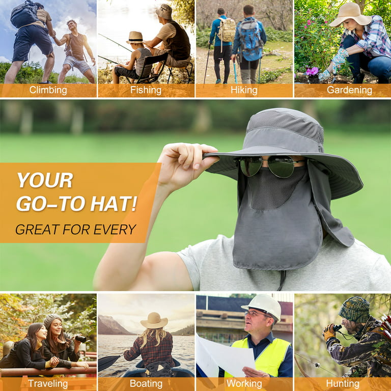 Royal Matrix Outdoor Sun Hat with Neck Flap for Women & Men UV Protection  Fishing Hat Wide Brim Sun Protection Gardening Hat