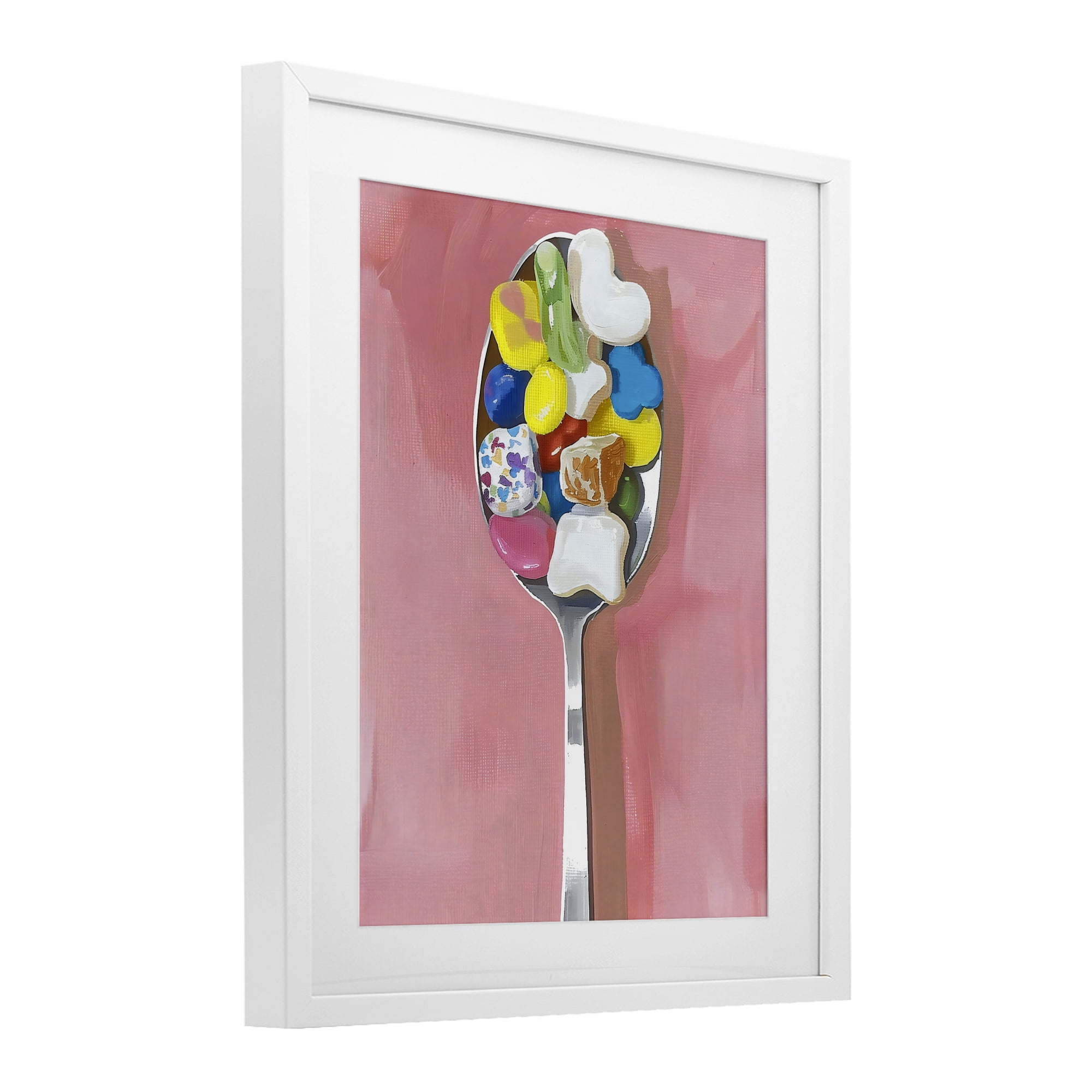 Stupell Industries Nostalgic Fun Breakfast Spoon White Framed Print Under Glass, design by The Prints Vibe