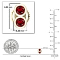 thumbnail image 3 of Dazzlingrock Collection Round Garnet Vertical 2 Stone Style Screwback Stud Earrings for Her (Color Red, Clarity Moderately Included) in 18K Yellow Gold, 3 of 4