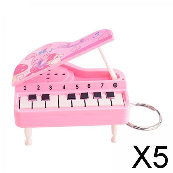 5x Llaveros de Piano, Mini Juguete, Llavero de Piano Jugable, Portátil, Creativo, Pequeño Llavero de Juguete de Piano para Niños, Regalos de Cumpleaño 5 piezas
