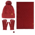thumbnail image 5 of HNMKIU Winter Knitted Scarf Hat Set Thermal Lined Outdoor Riding Ear Cold Weather Cozy Windproof Unisex Red - One Size, 5 of 5