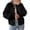 Black, variant on Women's Button up Chunky Knit Cardigan Sweaters Crew Neck, Long Sleeve, Oversized Sweaters, Relaxed Fit, Soft Cozy Casual Outerwear, Fall Outfits, Winter Fashion Clothing