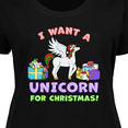 thumbnail image 4 of Inktastic I Want a Unicorn for Christmas with Presents Women's Plus Size T-Shirt, 4 of 5