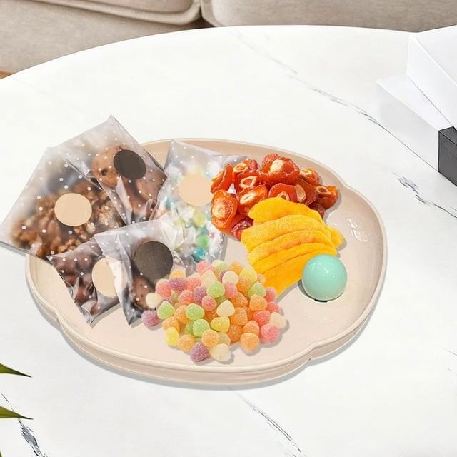 Candy Display Plate 7-Inch Round Plastic Snack Dish for Treats & Fruits