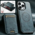 thumbnail image 2 of ELEHOLD for iPhone 16 Pro Max Leather Case Premium Leather Material with  Magnetic Detachable Card Holder Compatible with Mag Safe Charging Shockproof Slim Lightweight Case for iPhone 16 Pro Max ,Blue, 2 of 7