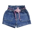 thumbnail image 2 of WQNVRNR Girls Denim Shorts- Summer Fashion Printed Elastic Waist Casual Short with Pockets Blue Size 5, 2 of 5