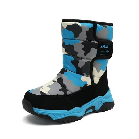 

Kids Snow Boots Boys Girls Winter Boots Warm Waterproof Outdoor Boots Grey/Blue/Green
