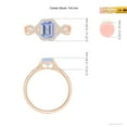 thumbnail image 5 of ANGARA Natural 1 ct Tanzanite Criss Cross Ring with Diamond Halo in 14K Rose Gold for Women (Size-7x5mm) | December Birthstone, Anniversary, Jewelry Gift for Women | Natural Tanzanite Ring, 5 of 9