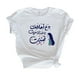 thumbnail image 3 of Camiseta de manga corta para mujer, camiseta con letras estampadas, ropa de calle con cuello redondo, camisetas de verano para ir de compras y oficina blanco y m, 3 of 10