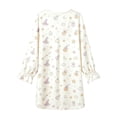 thumbnail image 5 of JIAYUE Girl Kids Nightgown Comfortable Lightweight Halloween Funny Print Long Sleeve Ruffle Cuff Round Neck Button Front Loose Fit Cute Pajamas For Holiday Party Family Indoor Loungewear, 5 of 5