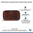 thumbnail image 5 of CTM  Embossed Floral Tooled Leather Wristlet (Women), 5 of 5