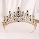 thumbnail image 1 of Nvzi Tiara de boda para novia, diadema de princesa, corona nupcial, joyería para el cabello con diamantes de imitación de cristal, decoración para cumpleaños, fiesta de disfraces (verde), 1 of 4