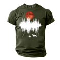 thumbnail image 2 of Jinhomg Mens Graphic Tees Vintage Animal Deer Print Summer T-Shirts Casual Comfy Short Sleeve Crew Neck Tops Lightweight Going Out Wear Green L, 2 of 6