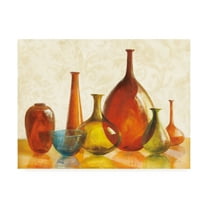 Trademark Fine Art 'Colorful Glass Vessels on Ivory' Canvas Art by Danhui Nai