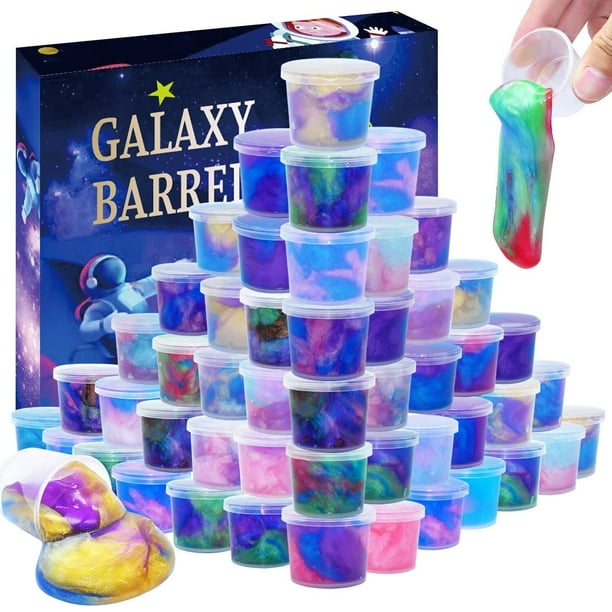 Zonfrto 64 paquetes Galaxy Putty Slime Party Favor para niños, niñas y niños, adultos, no pegajoso, sin perfume, alivio del estrés y la ansiedad, juguete de lodo súper suave húmedo