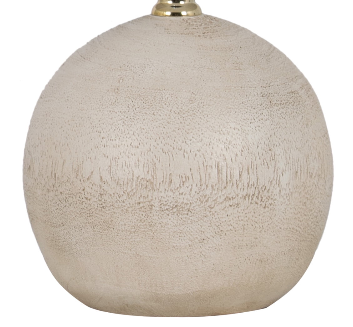 Mainstays 12.75 Inch White Ball Table Lamp with White Linen Shade