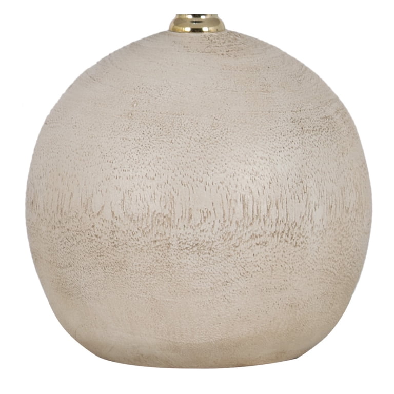 Mainstays 12.75 inch White Ball Table Lamp with Linen Shade for