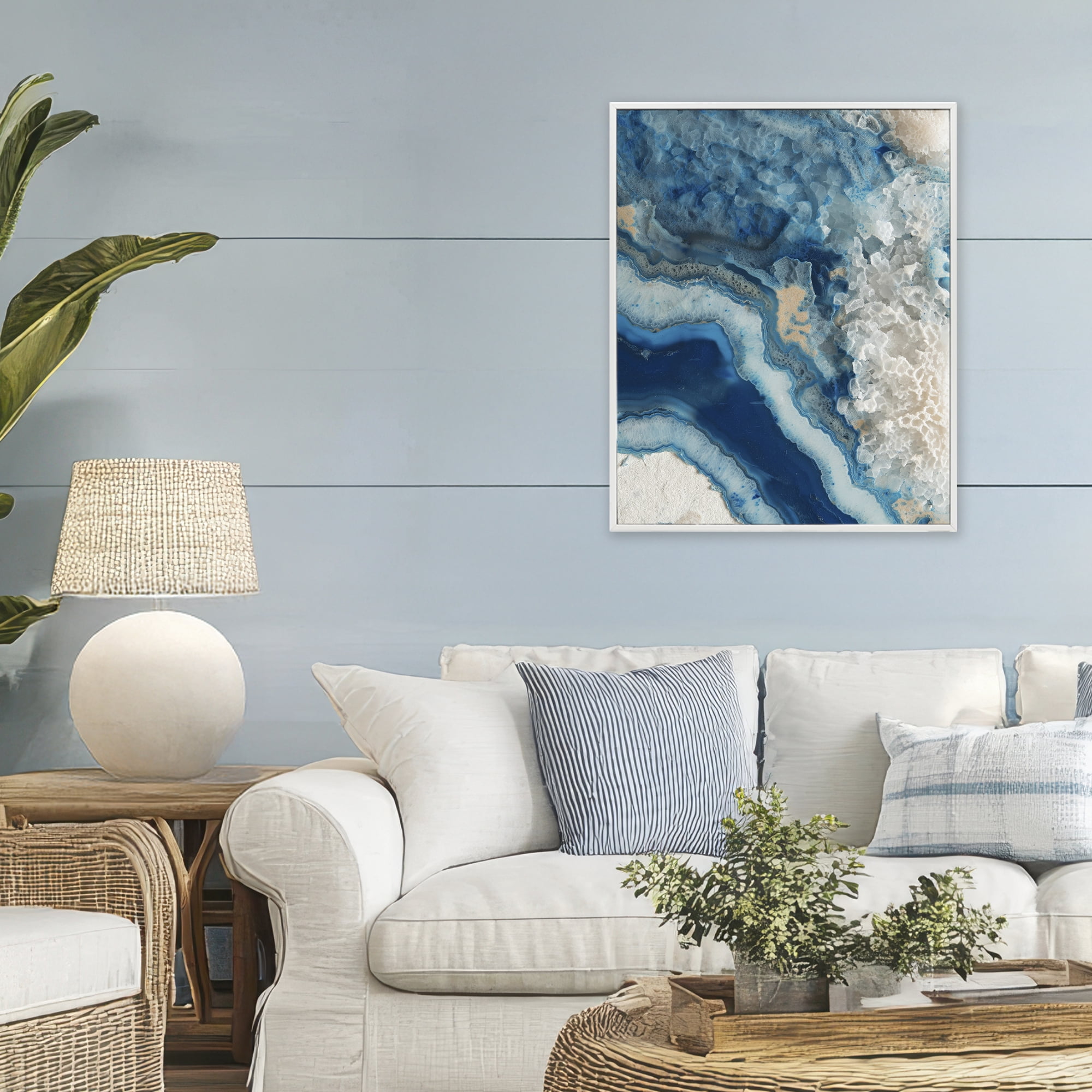 Stupell Industries Ocean's Minerals Flow White Framed Giclee Art, design by Svetlana Aleynikova