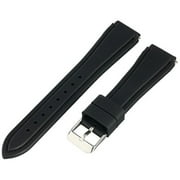 Angle View: TX1820BK 18mm Black Regular Length Silicone Sport Watchband
