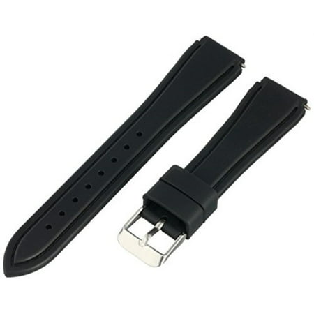 TX1820BK 18mm Black Regular Length Silicone Sport Watchband