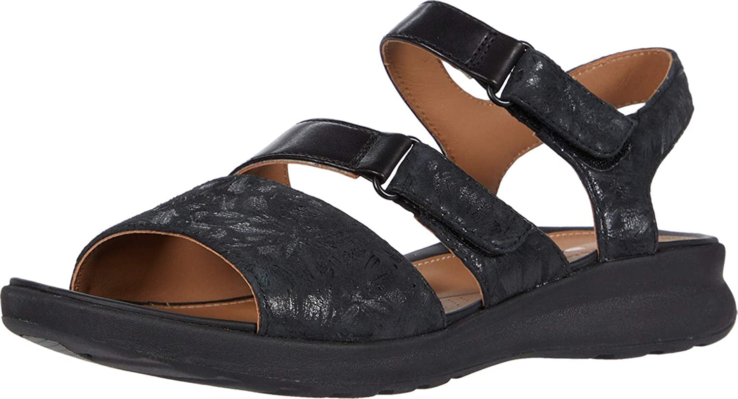 Clarks Womens Shoes Un Adorn Ease Leather Open Toe Casual Slingback Sandals