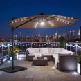 thumbnail image 2 of Costway 10 FT Cantilever Patio Umbrella with Solar LED Lights, 360° Rotation, Easy Tilt Tan, 2 of 10