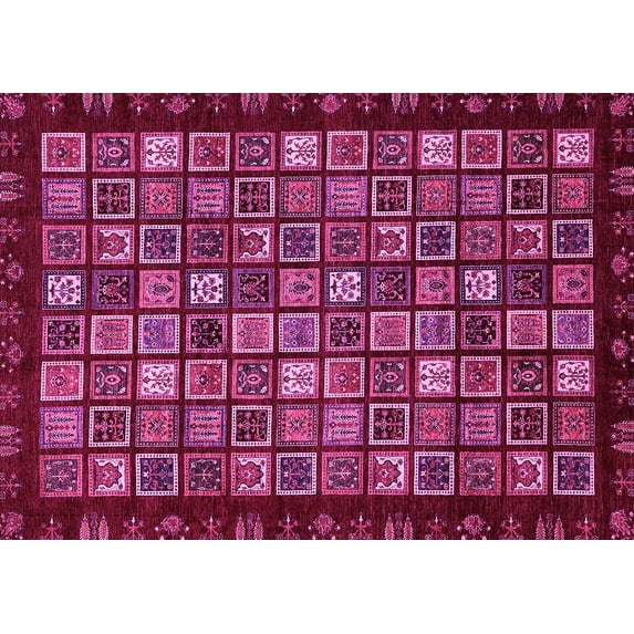 Ahgly Company Indoor Rectangle Abstract Pink Modern Area Rugs, 8' x 10'