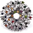 thumbnail image 1 of Broche de acero con motivos florales, múltiples strass, multicolor, metal, 5cm, 1 of 5