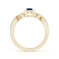 thumbnail image 2 of ANGARA Natural Oval Blue Sapphire Crossover Ring with Diamond Halo in 14K Yellow Gold for Women (Size-6x4mm) | September Birthstone, Anniversary, Jewelry Gift for Women | Natural Blue Sapphire Ring, 2 of 9