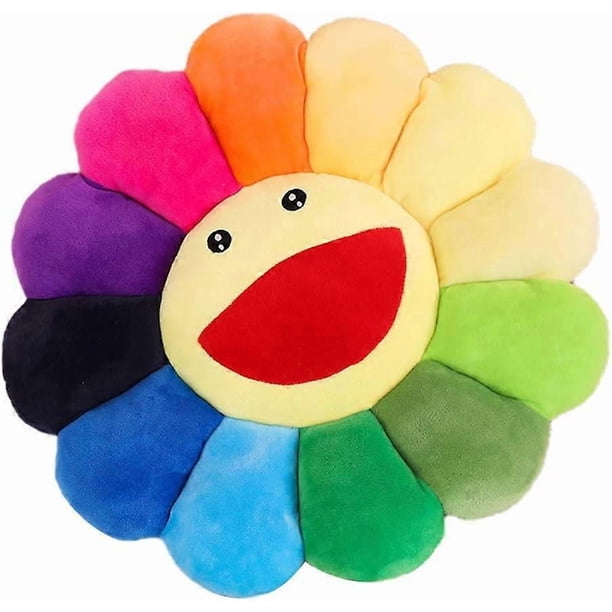 Flower Plush Pillow Sunflower Plush Toy Kids Soft Smiley Colorful Sun Flower Pillow