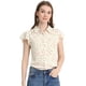 thumbnail image 1 of Blusa Casual De Manga Con Volantes Florales Con Botones Y Cuello En Punta Para Mujer Blanco S, 1 of 5