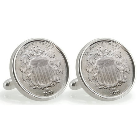 Turquoise Sterling Silver Cufflinks - Ohio State University 1870 Sterling Silver Nickel Coin Cuff Links