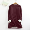 thumbnail image 2 of Christmas Sweatshirt for Women Sherpa Lined Jumper Fleece Pullover Plush Sweater Winter Warm Tops Xmas Funny Graphic Santa Jumpers Thermal Underwear Loungewear Novelty Tunics, 2 of 5