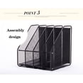 thumbnail image 6 of 4 Slot Mesh Metal Files Holder Rack Desk Document Organizer Student Book Stand Office Supplies, 6 of 8
