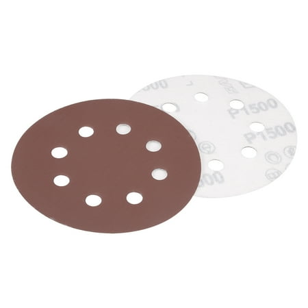 

10Pcs 5 Inch 8 Hole Hook and Loop Sanding Disc 1500 Grit Flocking Sandpaper Random Orbital Sander Paper