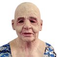 thumbnail image 1 of Peluca de abuelo de Halloween, máscara de anciano, cubierta para la cabeza, máscara de horror de cabeza de anciano calvo, 1 of 4