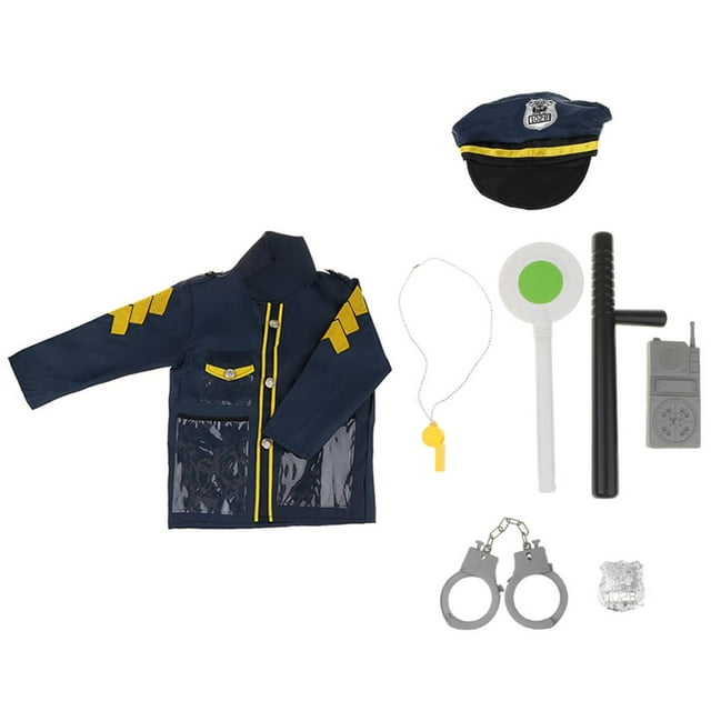 Juego de Disfraces de oficial de policía Zulema 8 piezas Juguete de juego de simulación de rol