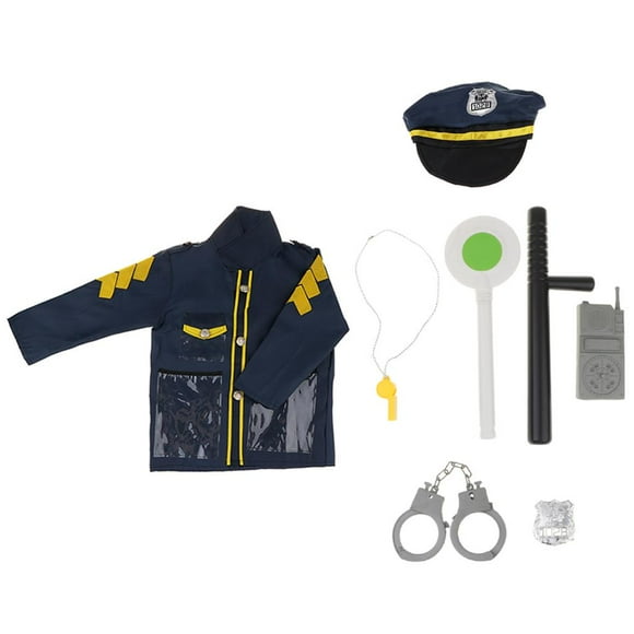 Conjunto de disfraz de oficial de policía, de roles, disfraz, cosplay, s de , juguetes, niños, niños, , 8 piezas