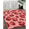 thumbnail image 3 of Ahgly Company Machine Washable Indoor Square Transitional Red Area Rugs, 4' Square, 3 of 7