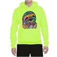 thumbnail image 3 of Funny Neon Sloth | Dean Russo Art Animal Lover Unisex Hoodie Sweatshirt, Safety Green, M, 3 of 5